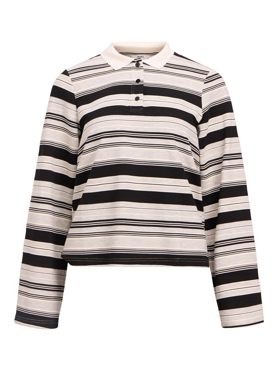 OBJECT STRIPED POLO SHIRT, Light Grey Melange, highres - 23047393_LightGreyMelange_1209983_001.jpg