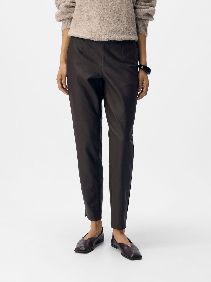 Carousel image - OBJBELLE TROUSERS, Seal Brown | 2