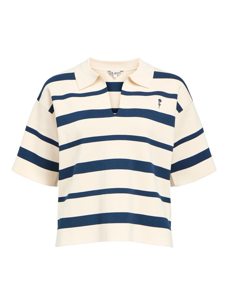 Carousel image - KNITTED POLO SHIRT, White Sand | 1