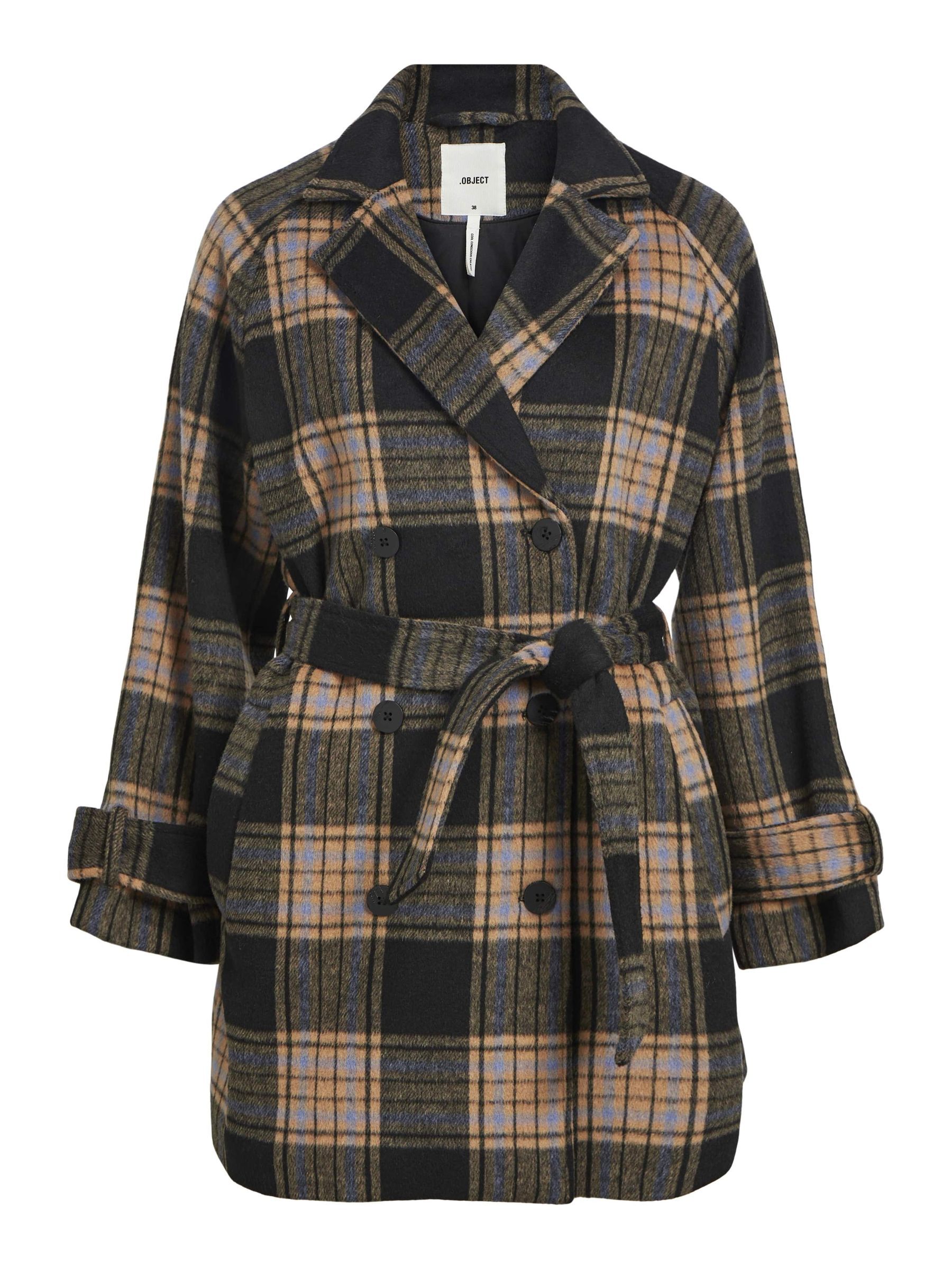 CHECKED COAT Black .OBJECT CI Austria