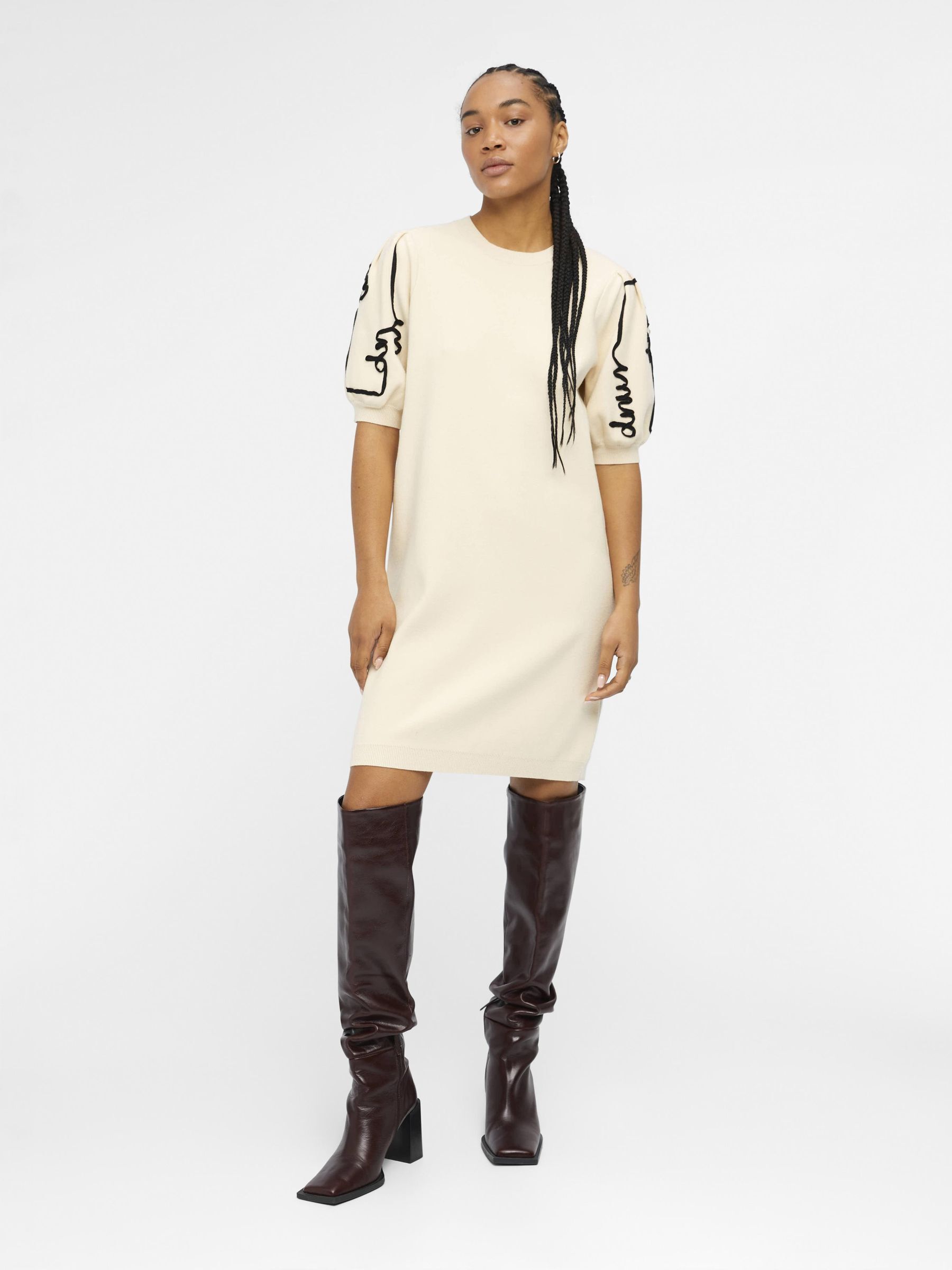 KNITTED MIDI DRESS Grey .OBJECT CI Ireland