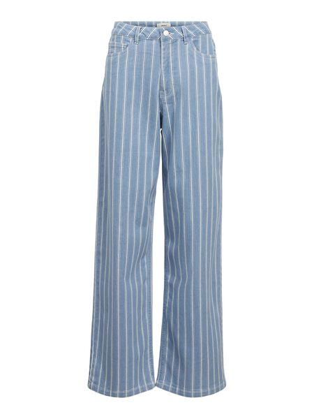 OBJECT STRIPED WIDE LEG JEANS, Light Blue Denim, highres - 23046420_LightBlueDenim_1179183_001.jpg