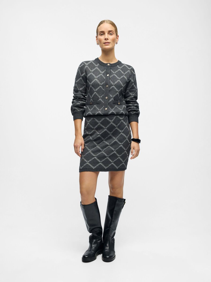 Carousel image - STRIKKET MININEDERDEL, Dark Grey Melange | 4