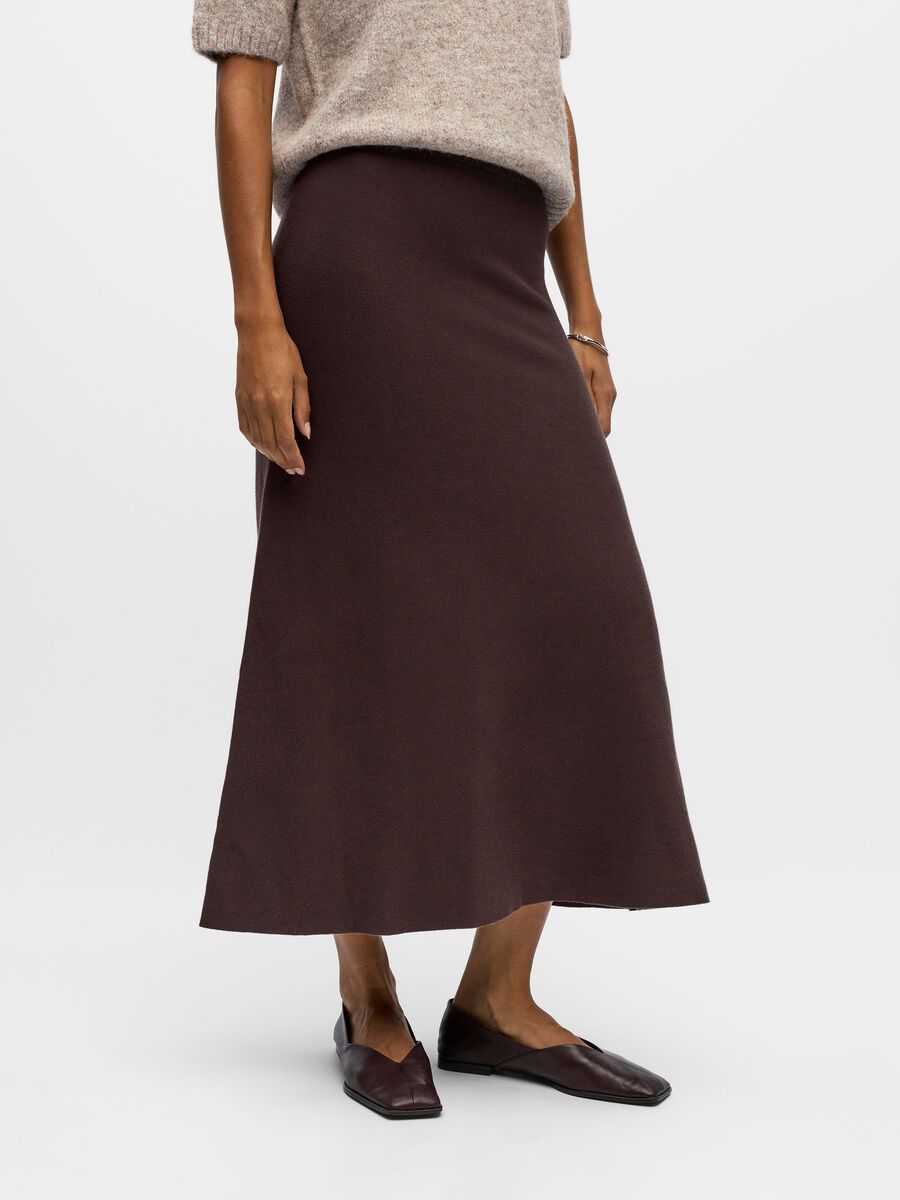 Carousel image - KNITTED MAXI SKIRT, Seal Brown | 2