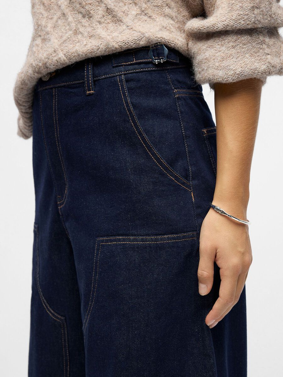 Product carousel image - MID TALJE JEANS MED BARREL-FIT, Dark Denim | 3