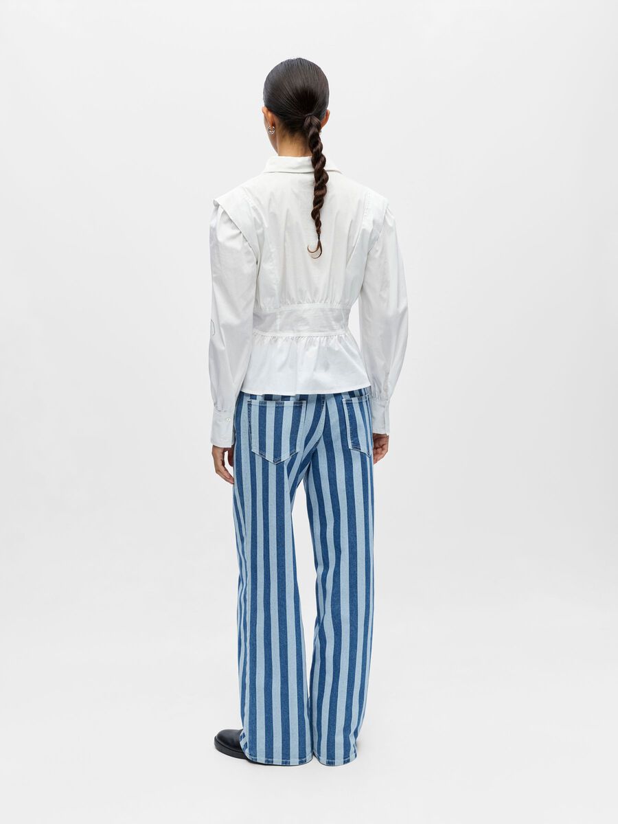 Carousel image - GESTREEPT WIDE LEG JEANS, Light Blue Denim | 3