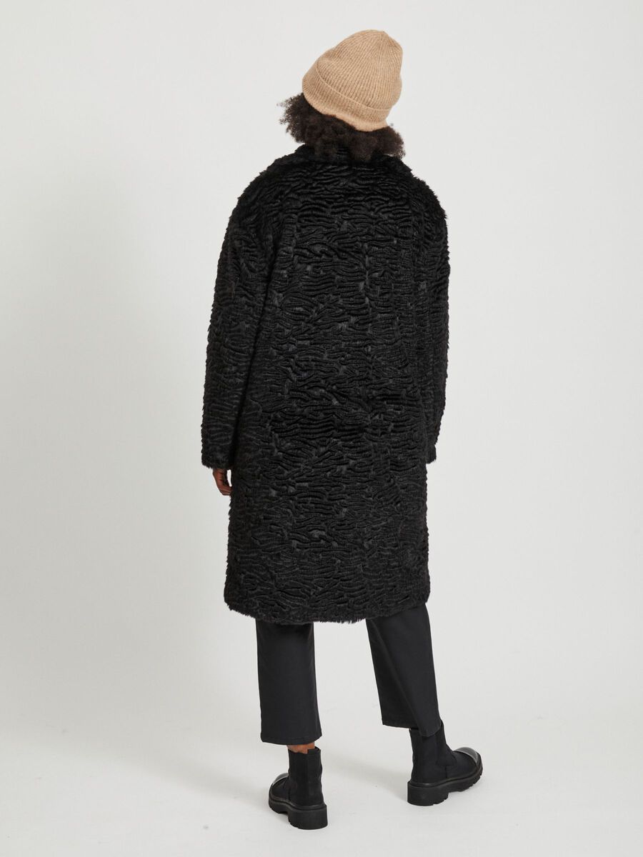 Carousel image - OVERSIZE FAUX FUR COAT, Black | 4