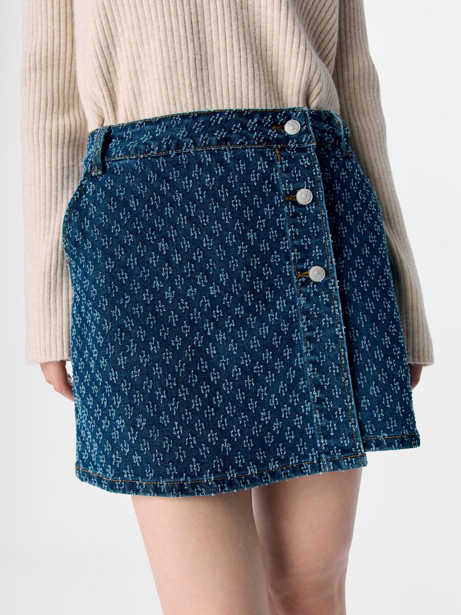 Product carousel image - JACQUARD DENIMSKJØRT, Dark Blue Denim | 5
