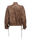 Product image thumbnail - PU-BELAGT BIKERJAKKE, Morel | 1