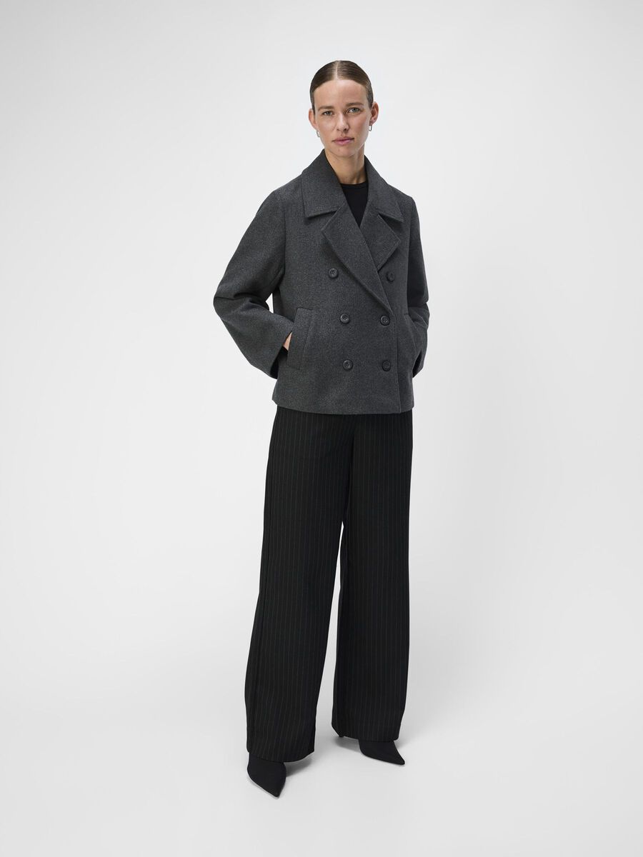 Carousel image - OBJKEILY SHORT JACKET, Dark Grey Melange | 4