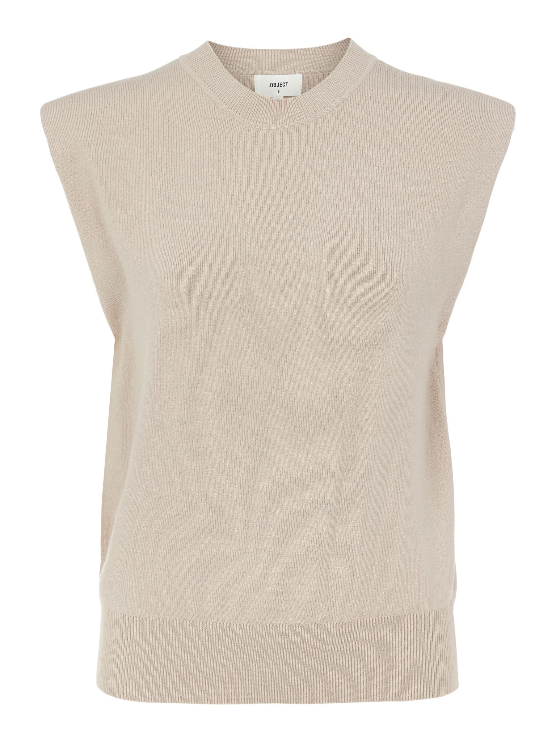 SHOULDER PAD KNITTED TOP Grey .OBJECT CI UK