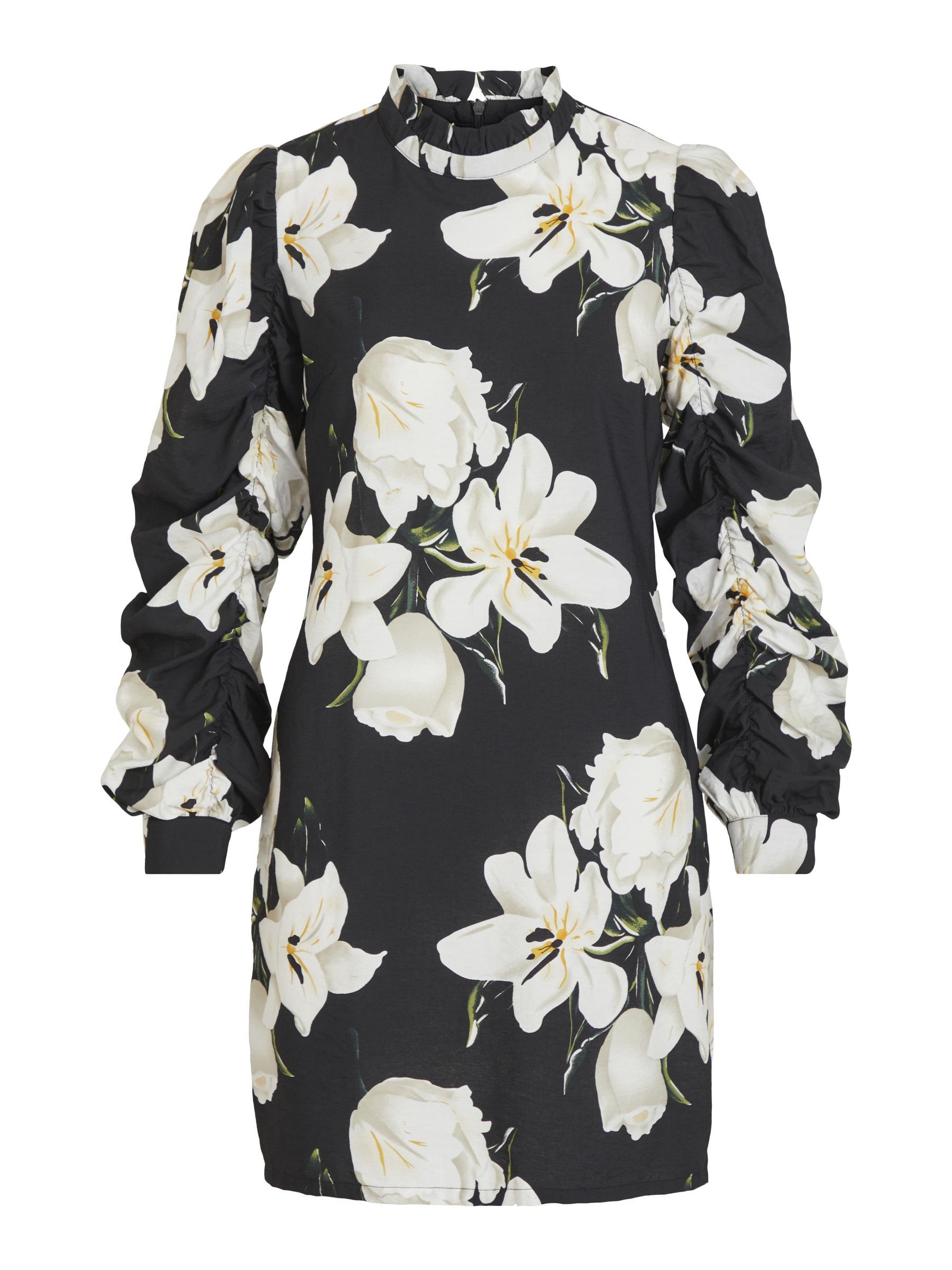 puff sleeve knee length dress
