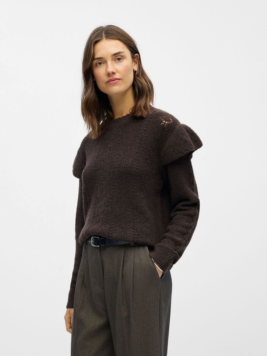 Carousel image - KNITTED PULLOVER, Seal Brown | 2
