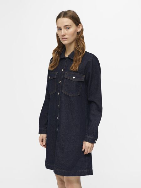 Object Collectors Item LONG SLEEVED DENIM DRESS, Dark Blue Denim, highres - 23044799_DarkBlueDenim_003.jpg