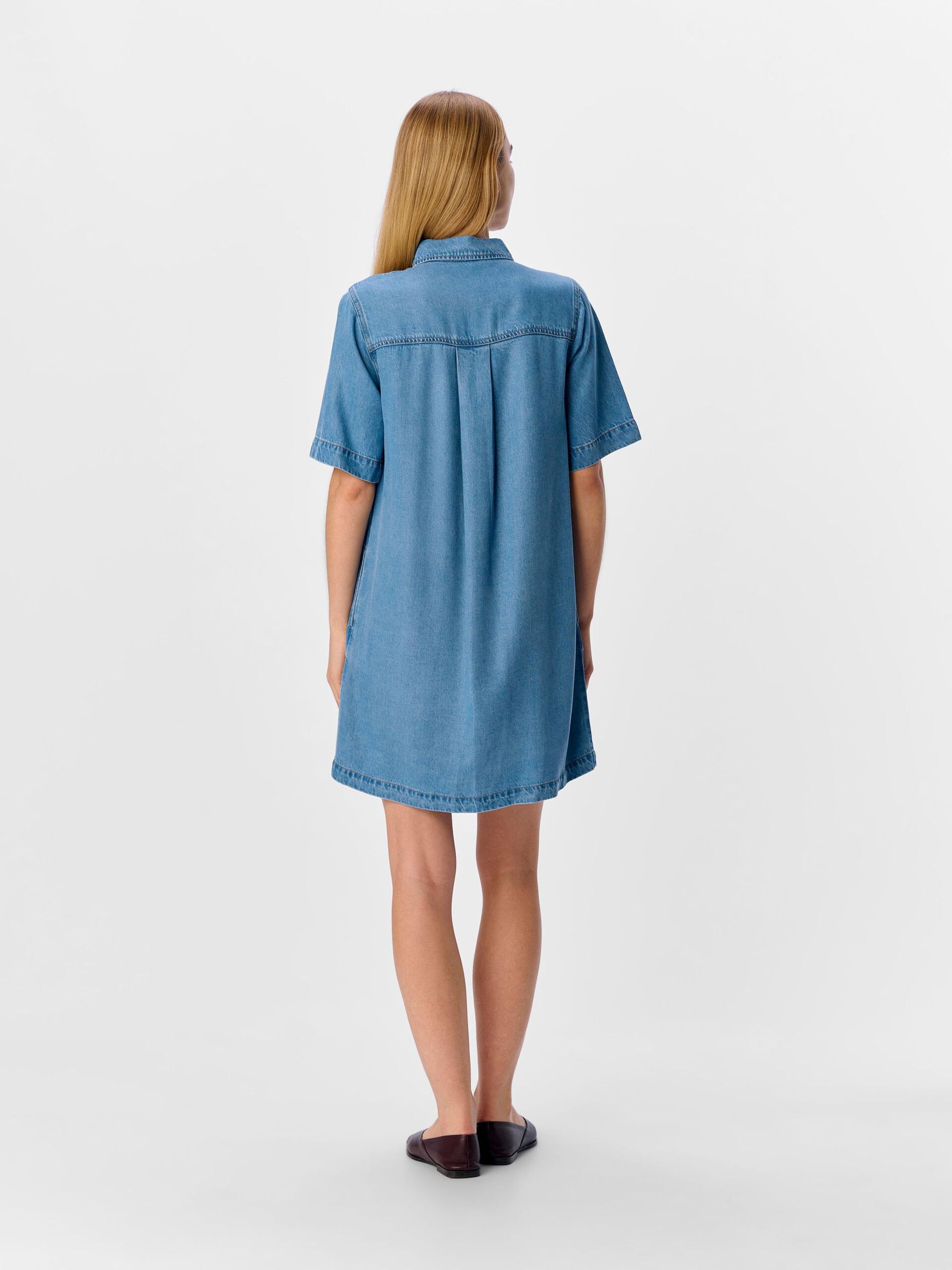 Carousel image - DENIM MINI DRESS, Light Blue Denim | 3