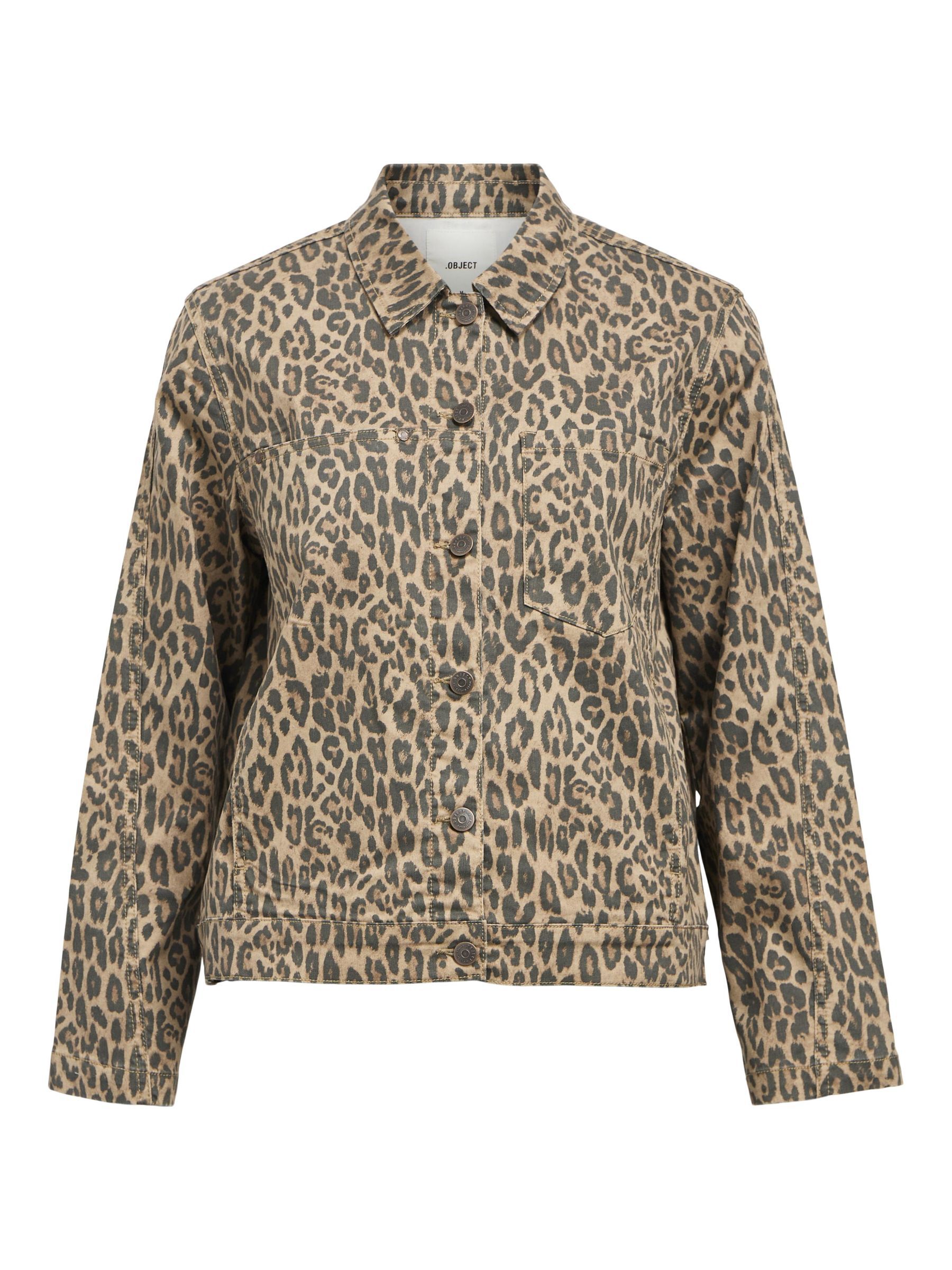 IMPRIME LEOPARD VESTE EN JEAN Marron .OBJECT CI France