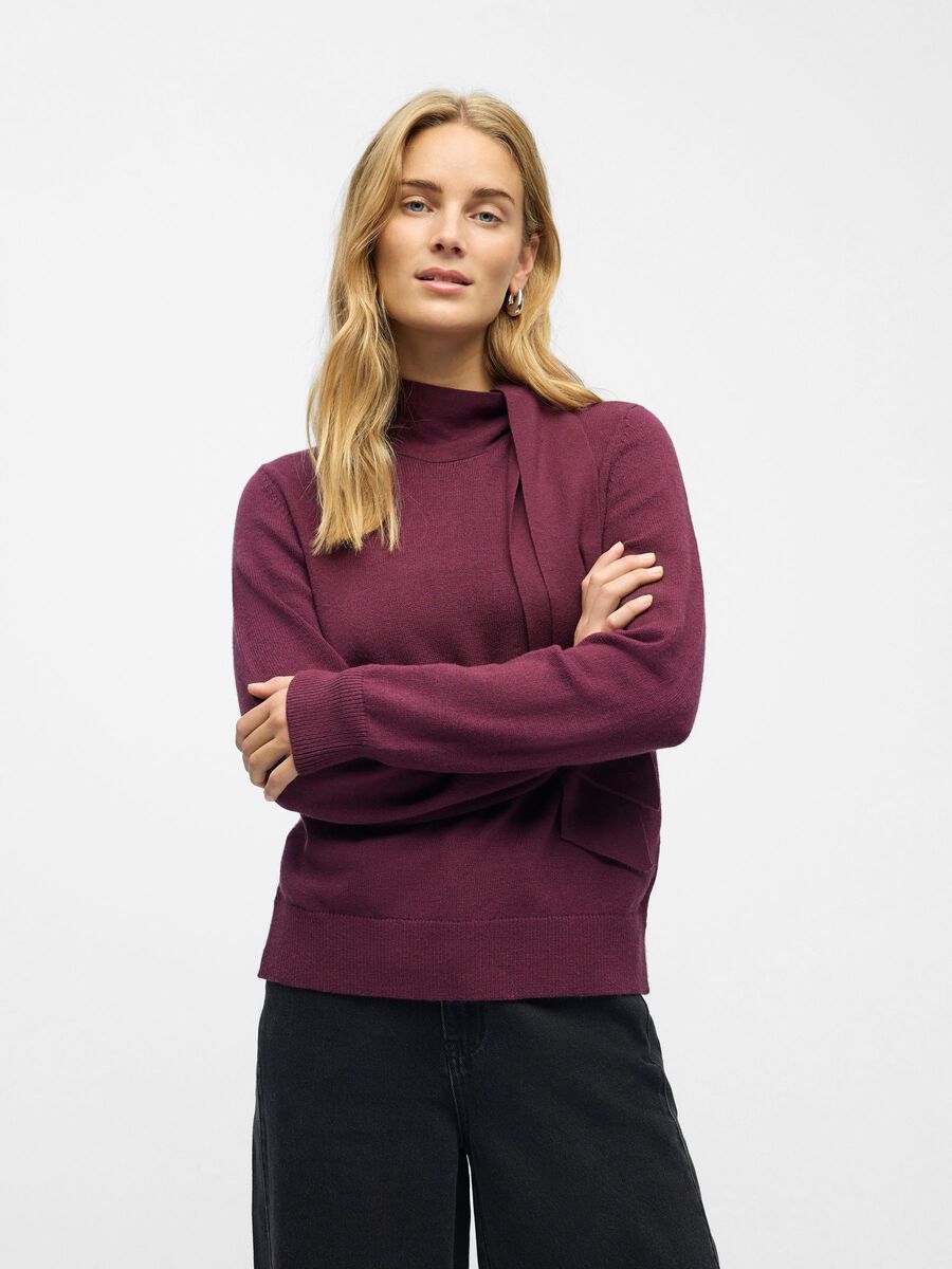 Carousel image - DÉTAIL NŒUD PULL EN MAILLE, Mauve Wine | 2