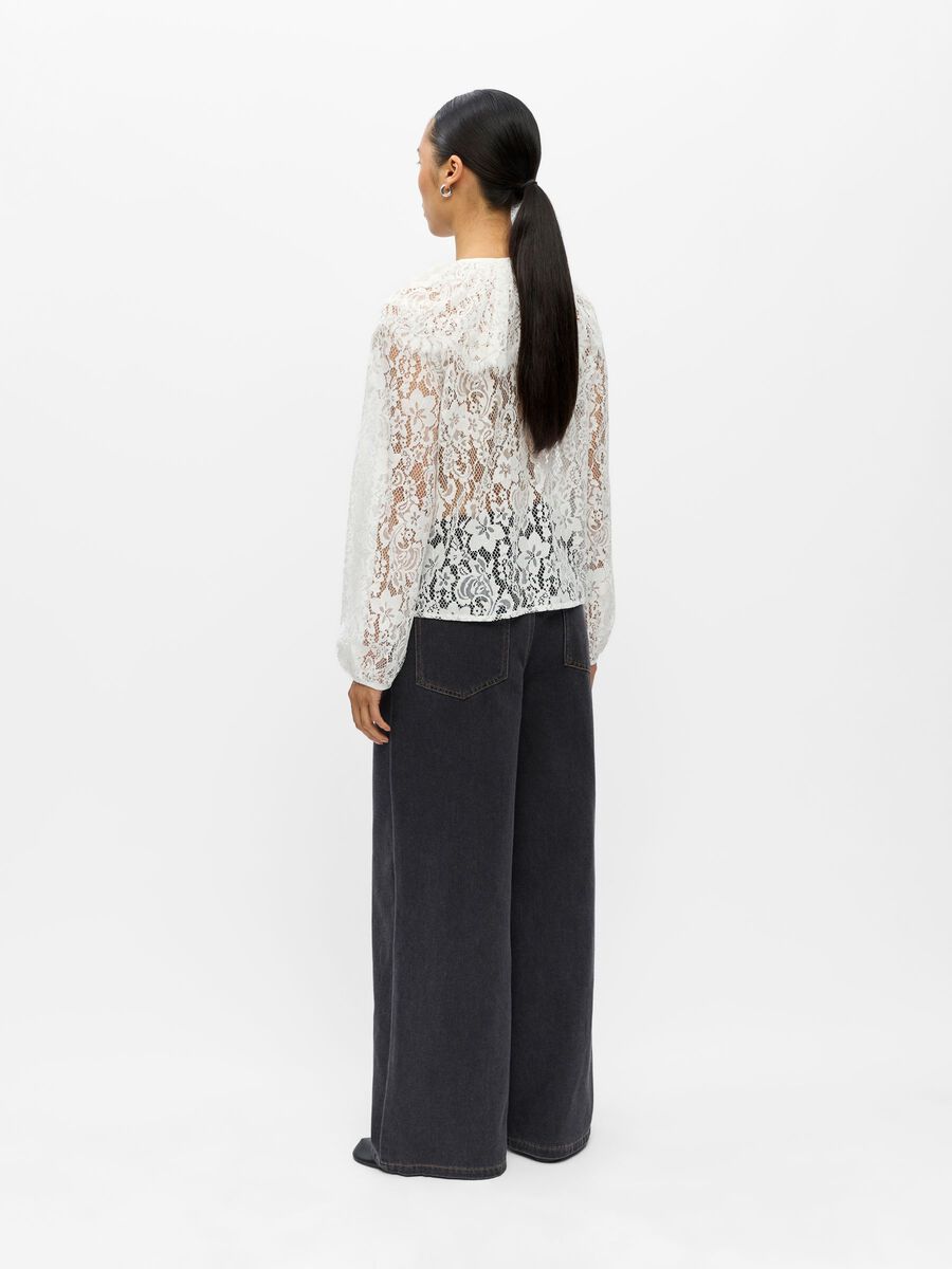 Carousel image - O-NECK LACE BLOUSE, Cloud Dancer | 3