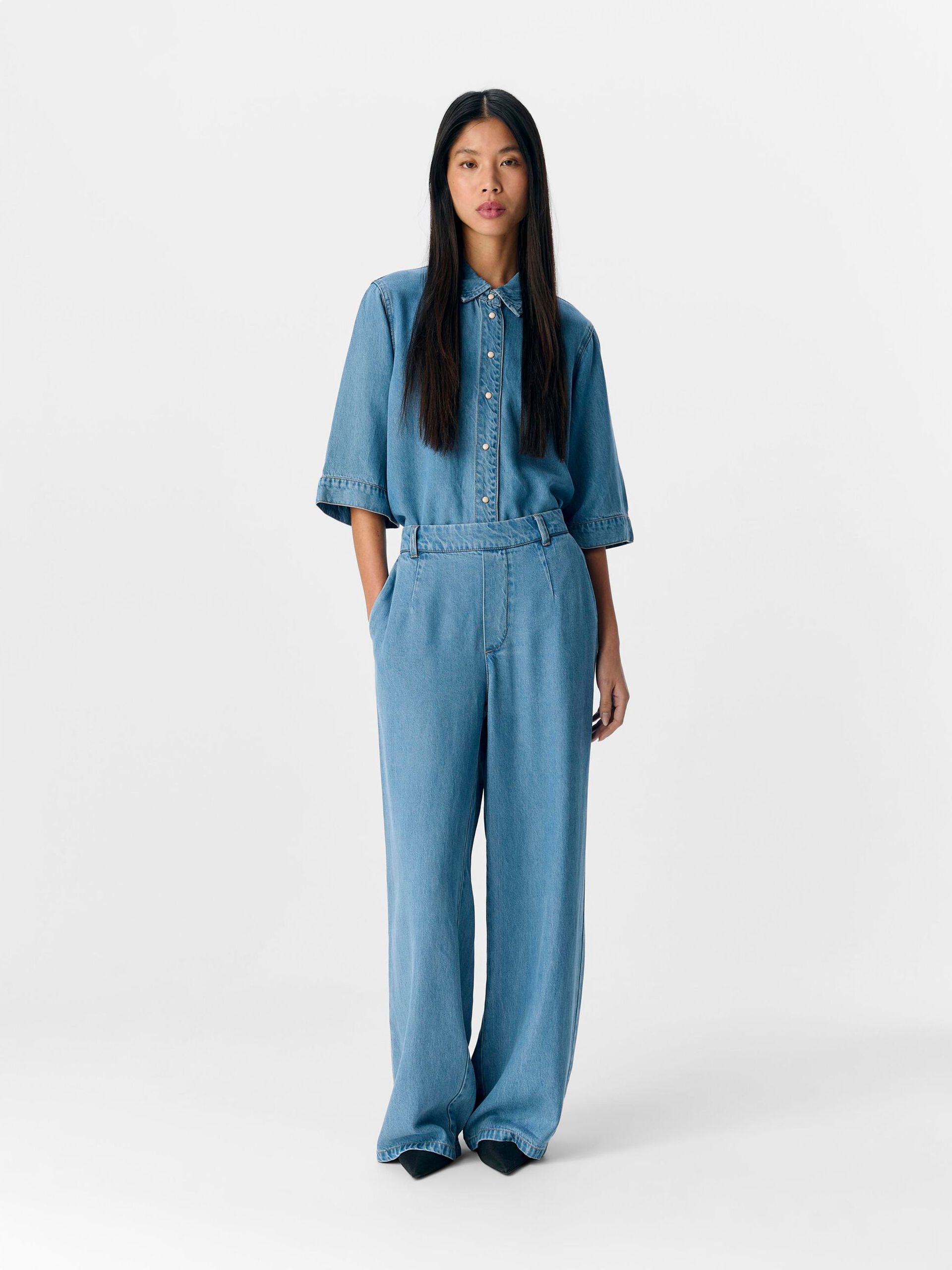 Carousel image - AMPLE PANTALON, Light Blue Denim | 5
