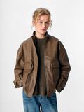 Product image thumbnail - PU-BELAGT BIKERJAKKE, Morel | 2