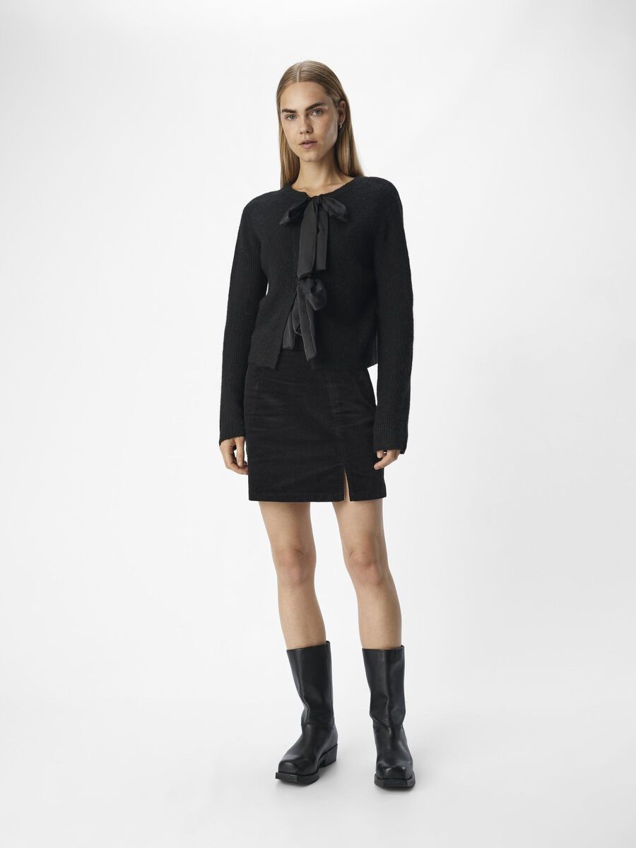 Carousel image - BOW DETAIL CARDIGAN, Black | 4