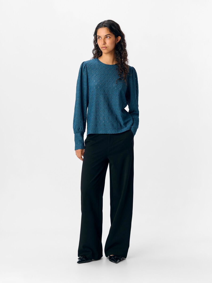 Carousel image - LONG SLEEVED TOP, Dark Denim | 4