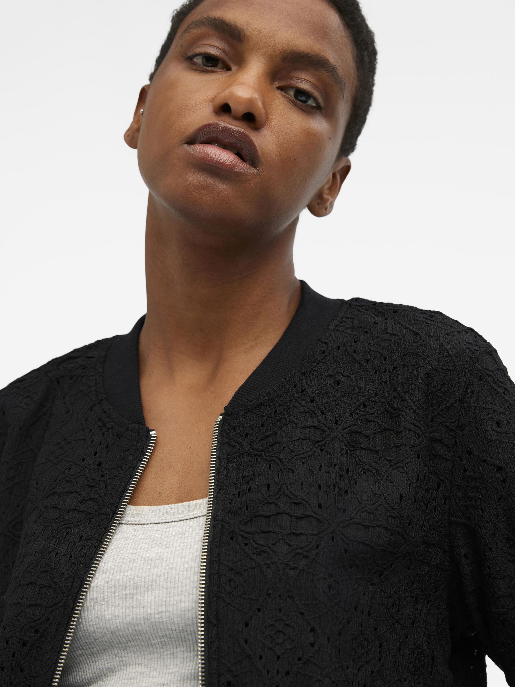Black lace on sale bomber jacket