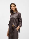 Product image thumbnail - FAUX LEATHER SHIRT, Seal Brown | 2