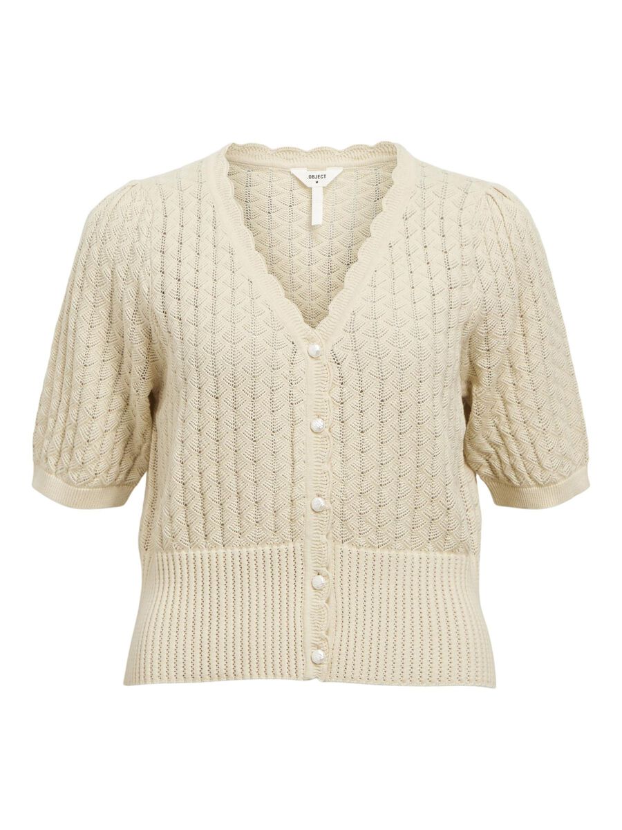 OBJECT SHORT SLEEVED CARDIGAN, Sandshell, highres - 23046319_Sandshell_001.jpg