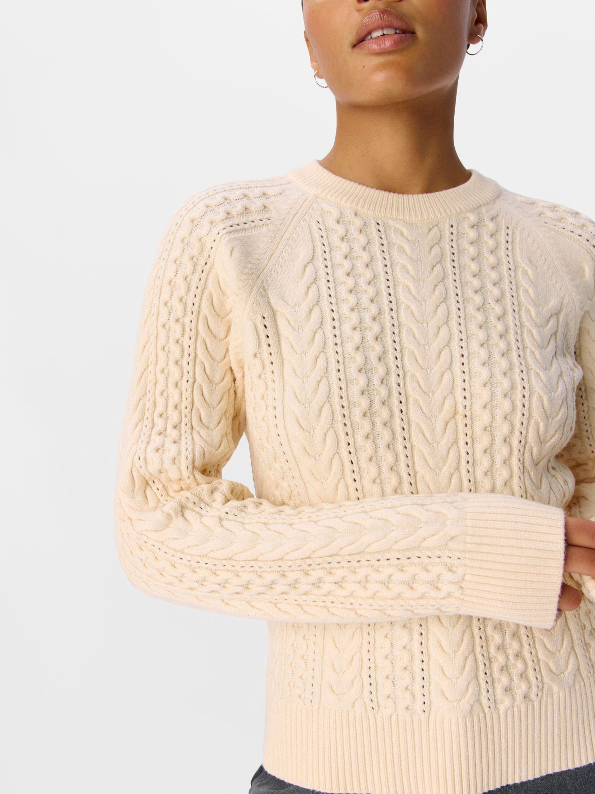 Carousel image - CABLE KNIT JUMPER, Sandshell | 5