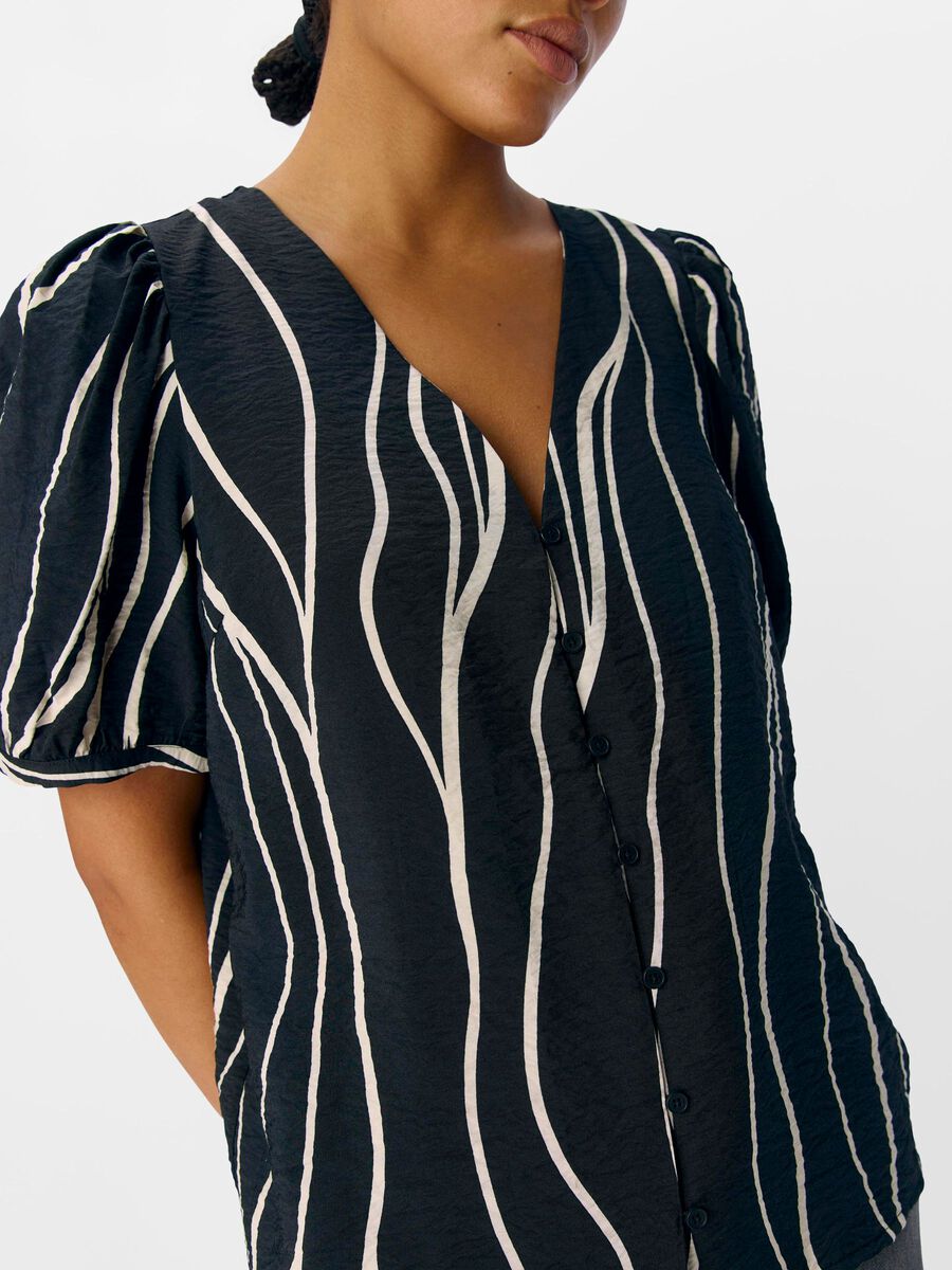 Carousel image - V-NECK TOP, Black | 5