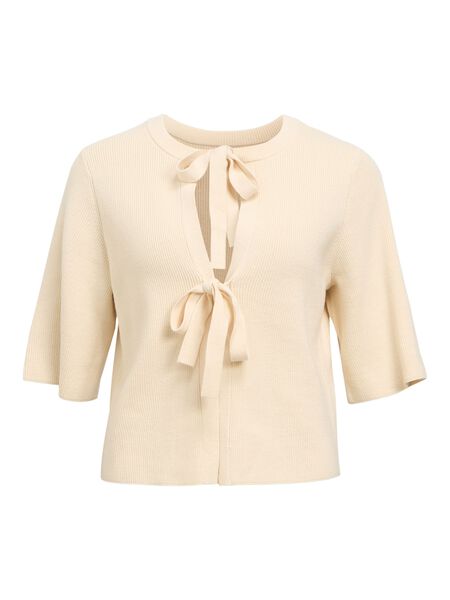 OBJECT SHORT-SLEEVED KNITTED CARDIGAN, Sandshell, highres - 23044018_Sandshell_001.jpg