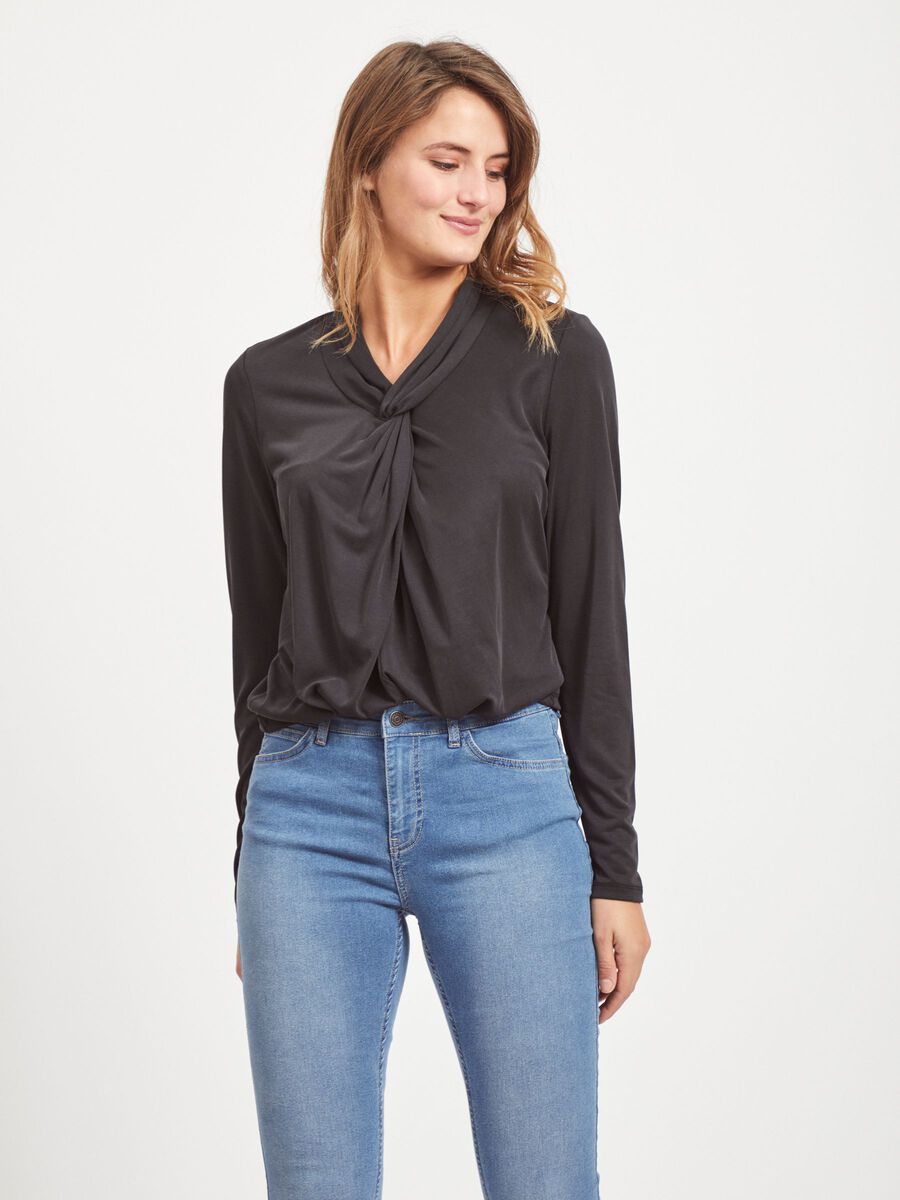 OBJECT NŒUD TOP À MANCHES LONGUES, Black, highres - 23031954_Black_003.jpg