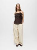 Product image thumbnail - RUFFLED STRAP TOP, Seal Brown | 4