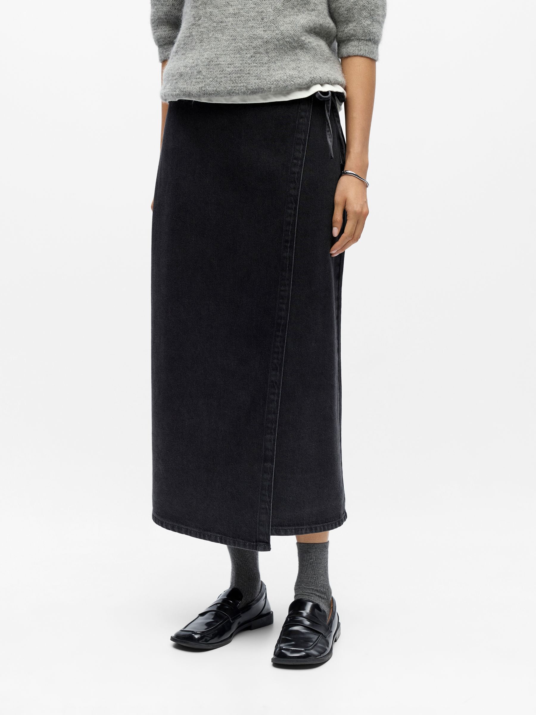 DENIM WRAP SKIRT | Black | .OBJECT CI UK