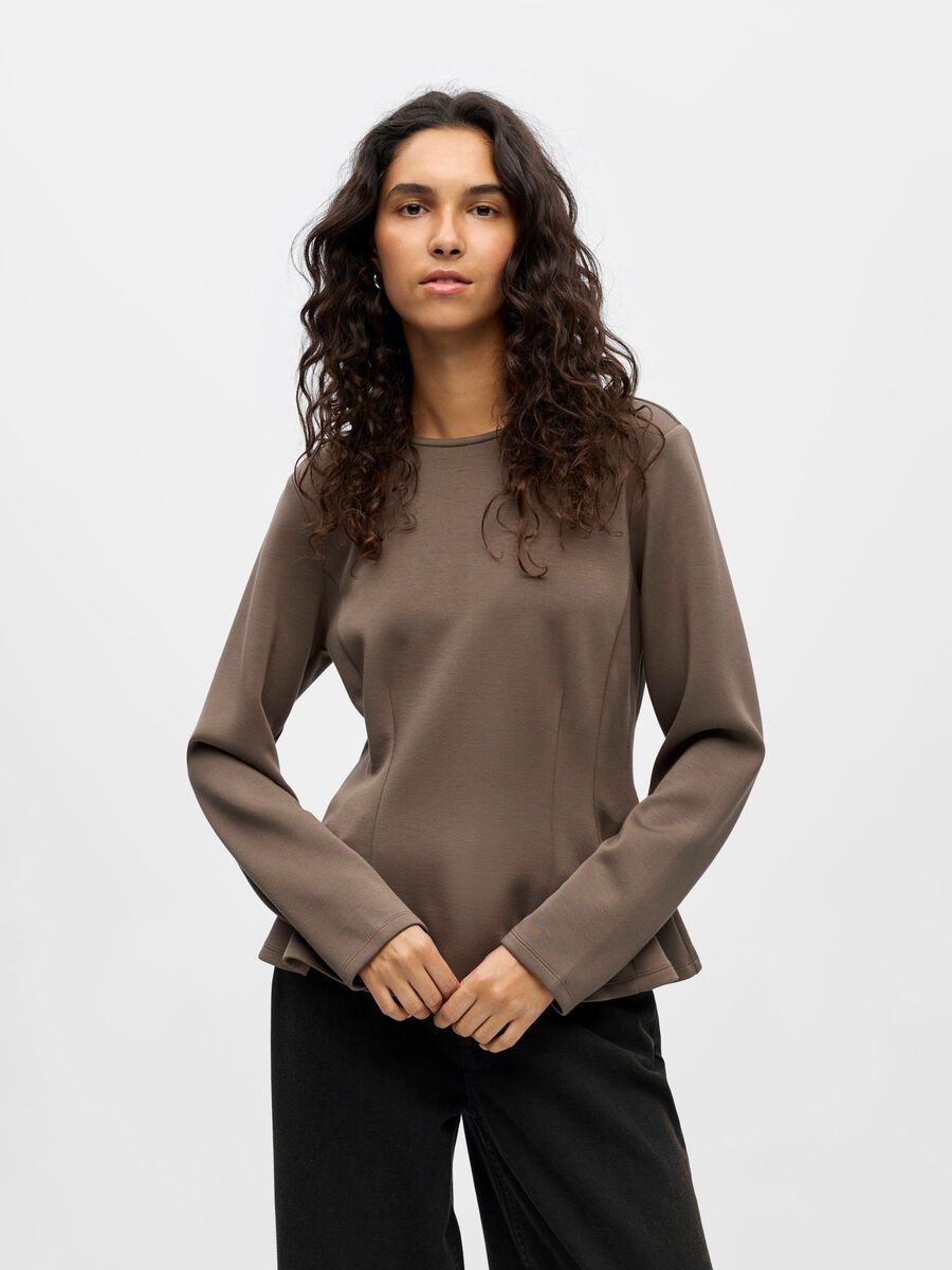 Product carousel image - PEPLUM TOP, Morel | 1