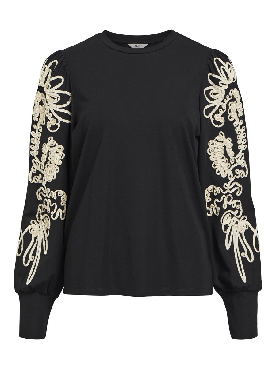 OBJECT LONG SLEEVE TOP, Black, highres - 23045065_Black_1136218_001.jpg