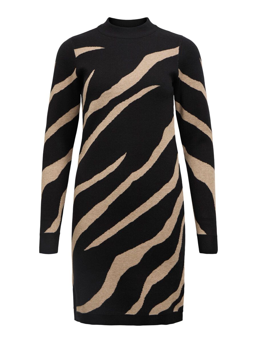 Carousel image - OBJRAY KNITTED DRESS, Black | 1