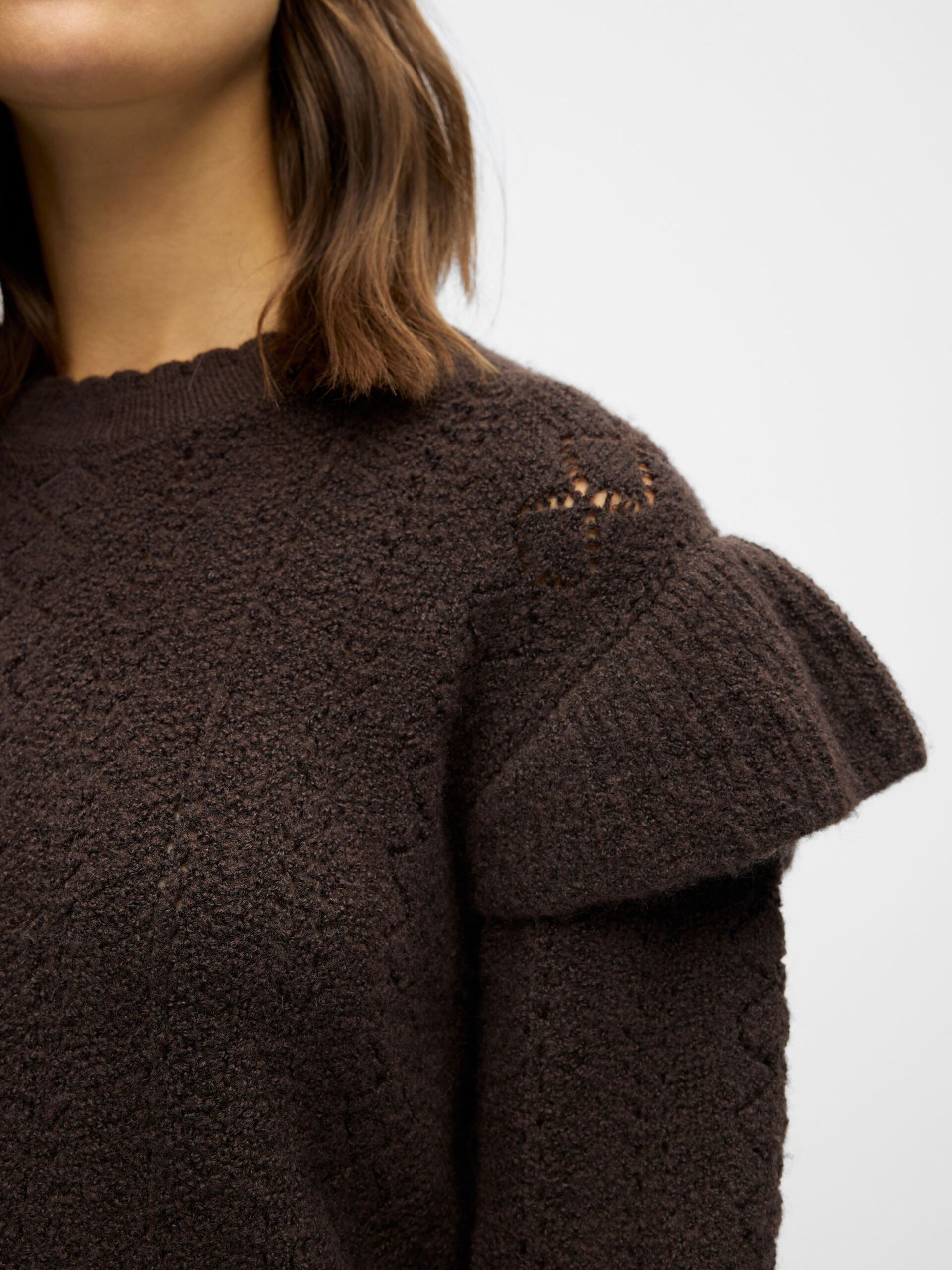 Carousel image - KNITTED PULLOVER, Seal Brown | 5