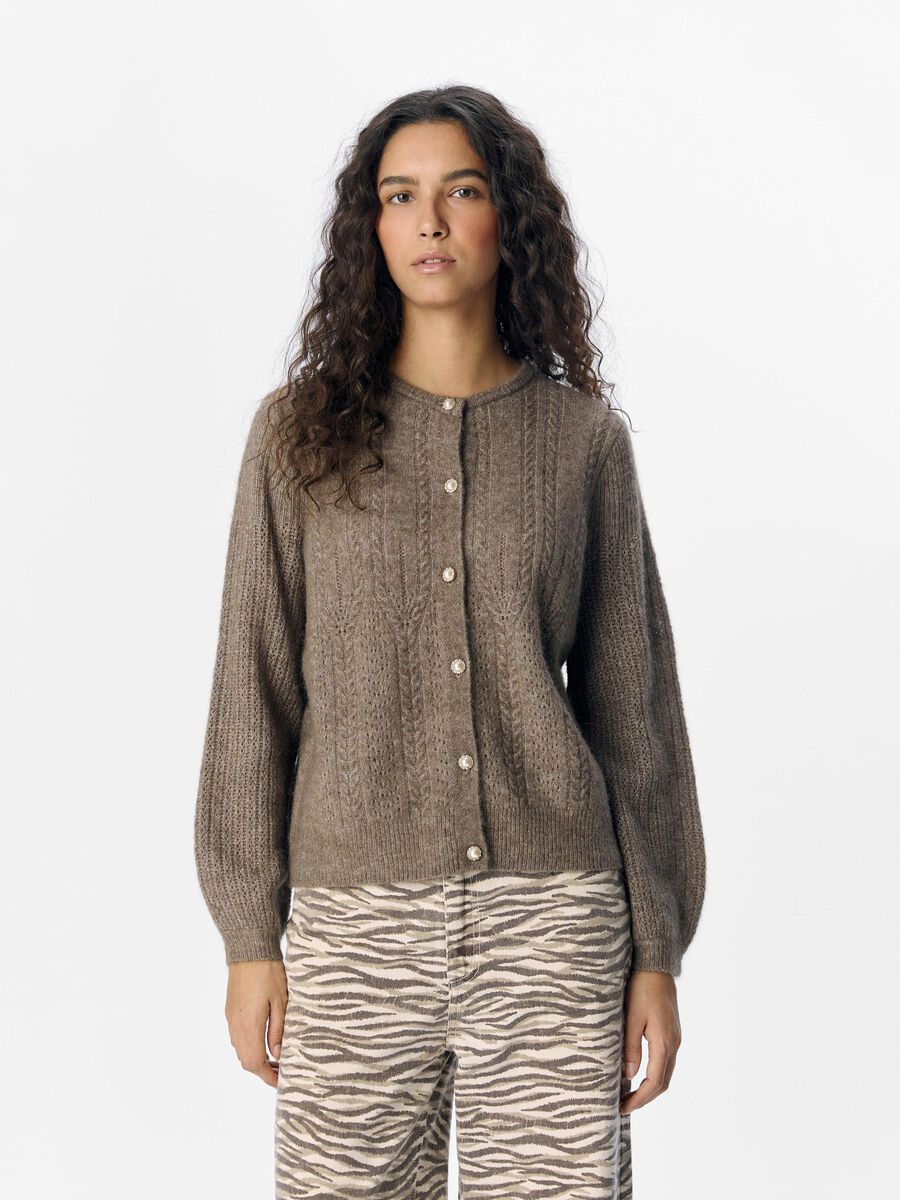 OBJECT ALPACA WOOL BLEND CARDIGAN, Morel, highres - 23039648_Morel_003.jpg