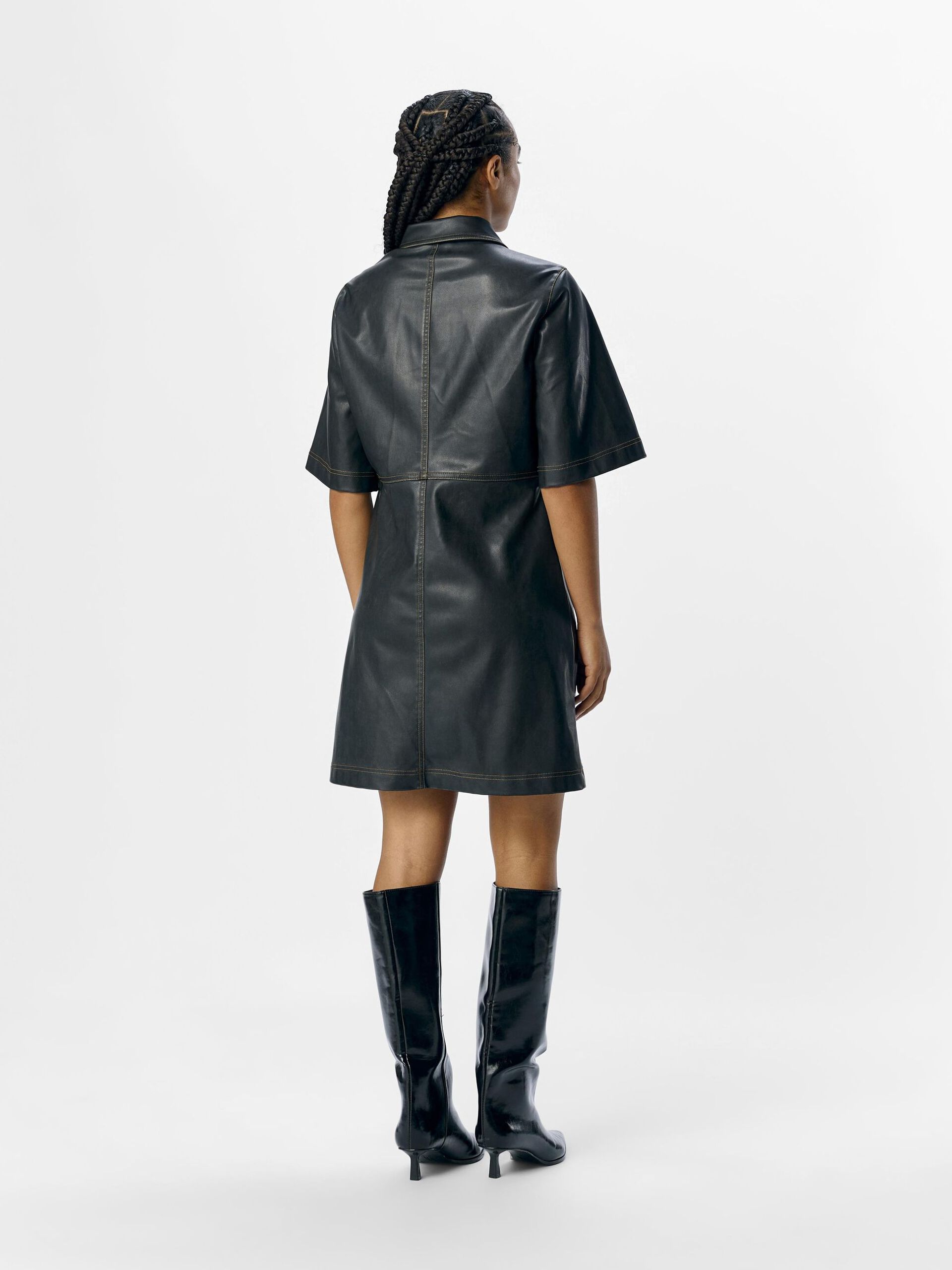 Carousel image - PU MINI DRESS, Black | 3