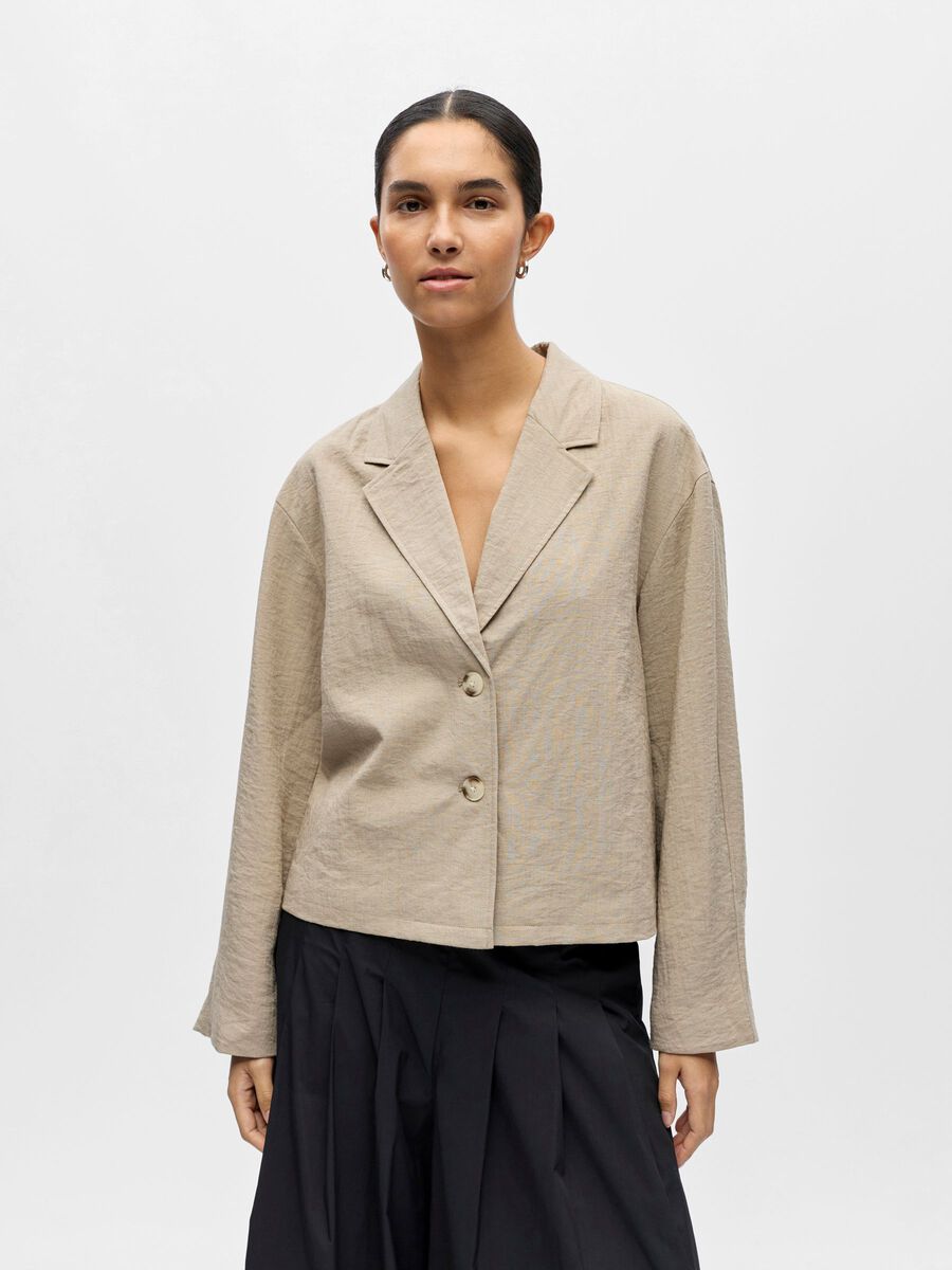Product carousel image - SINGLE-BREASTED BLAZER, Desert Taupe | 1