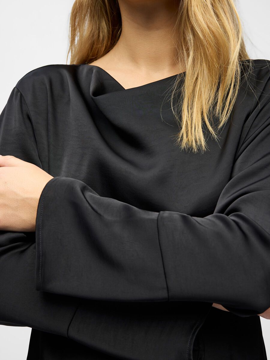 Carousel image - COWL NECK TOP, Black | 5