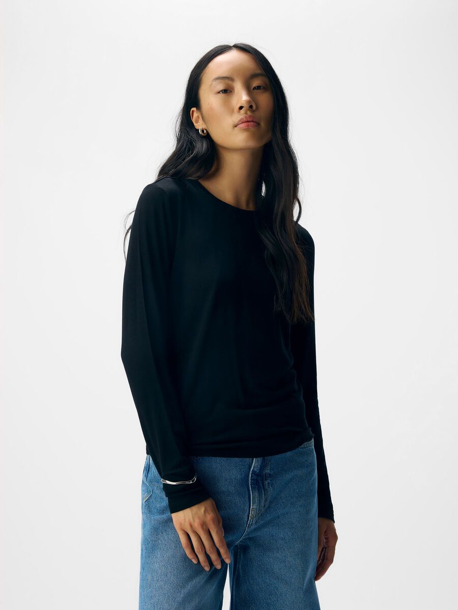 Carousel image - MANCHES LONGUES TOP, Black | 5