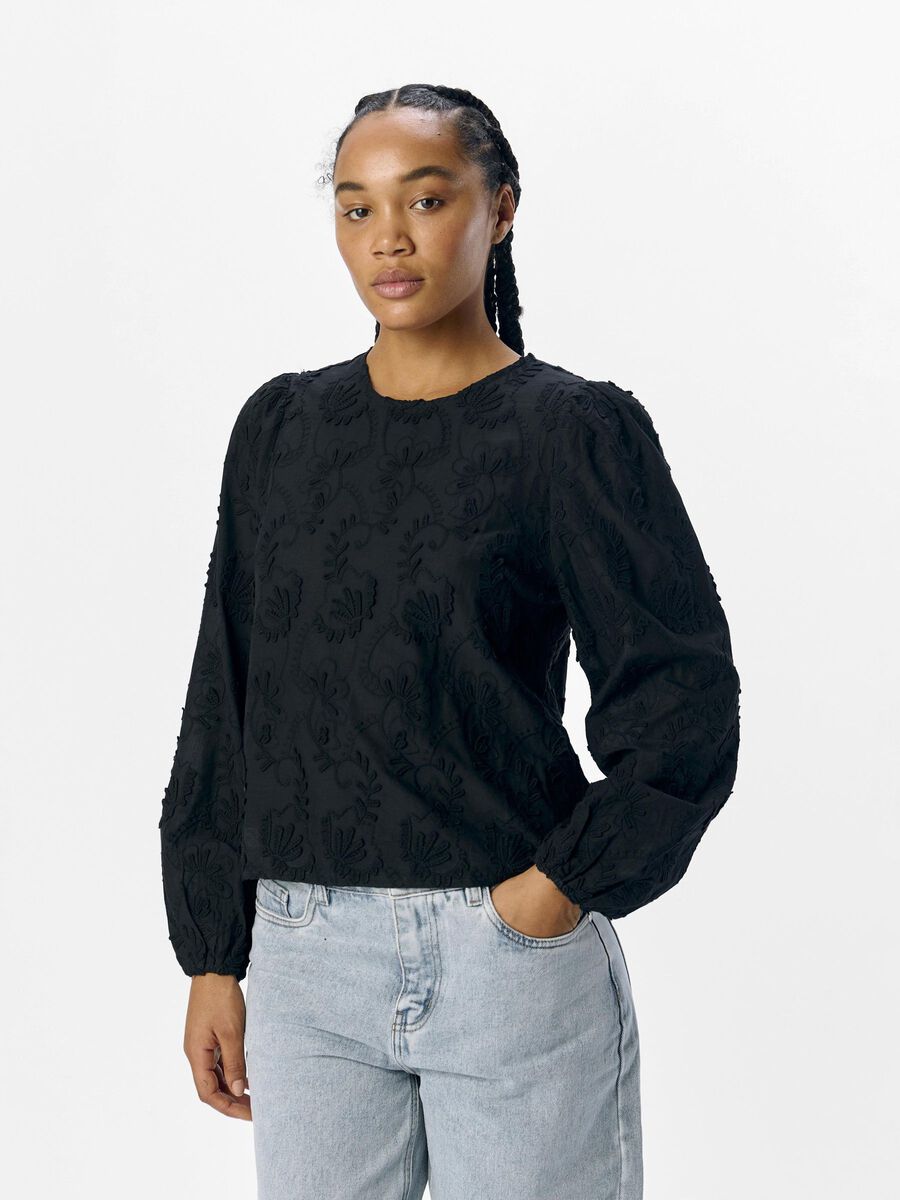 OBJECT DETALJERAD BLUS, Black, highres - 23046020_Black_003.jpg