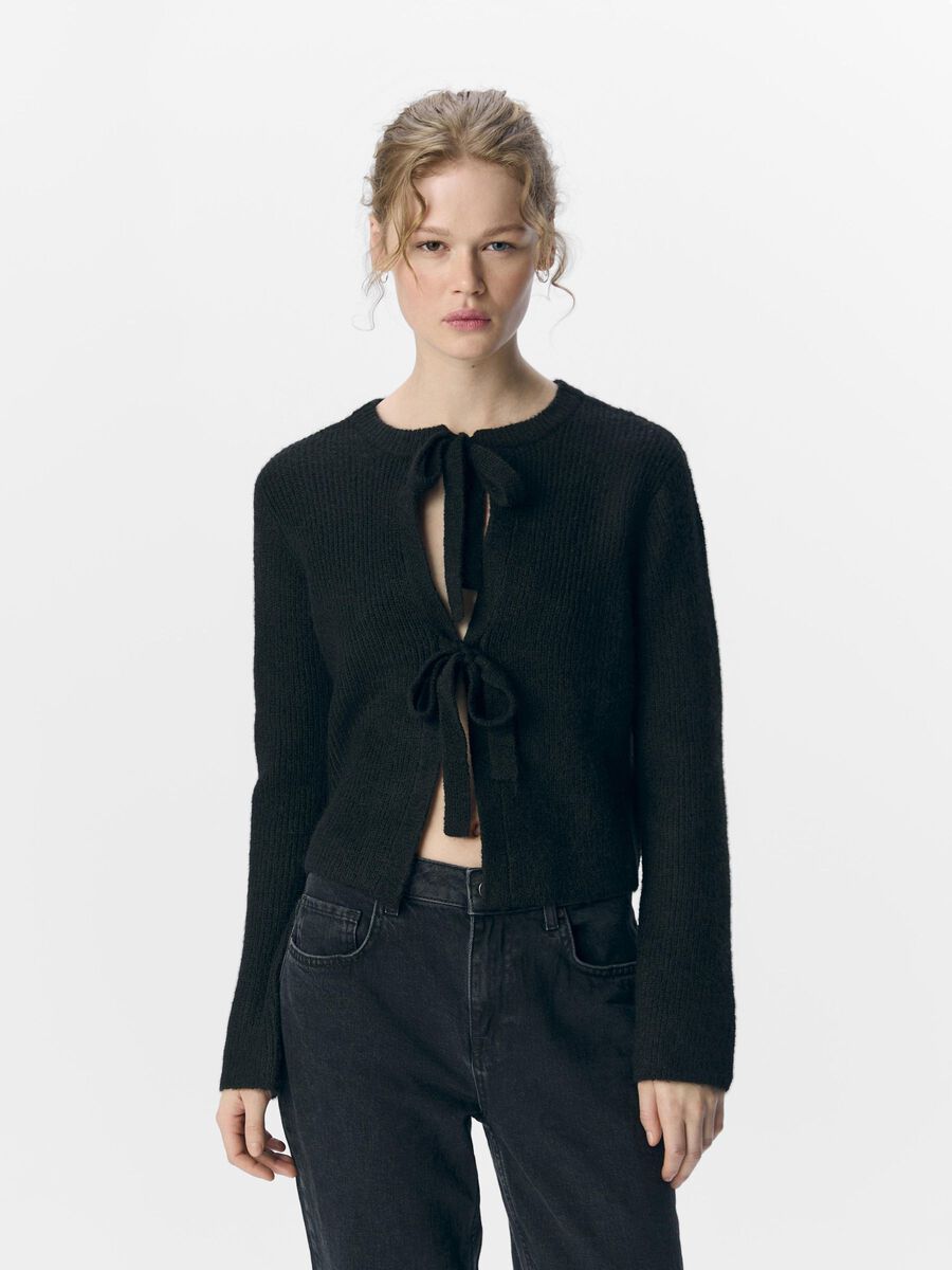 OBJECT CROPPED REVERSIBLE CARDIGAN, Black, highres - 23043185_Black_1072259_003.jpg