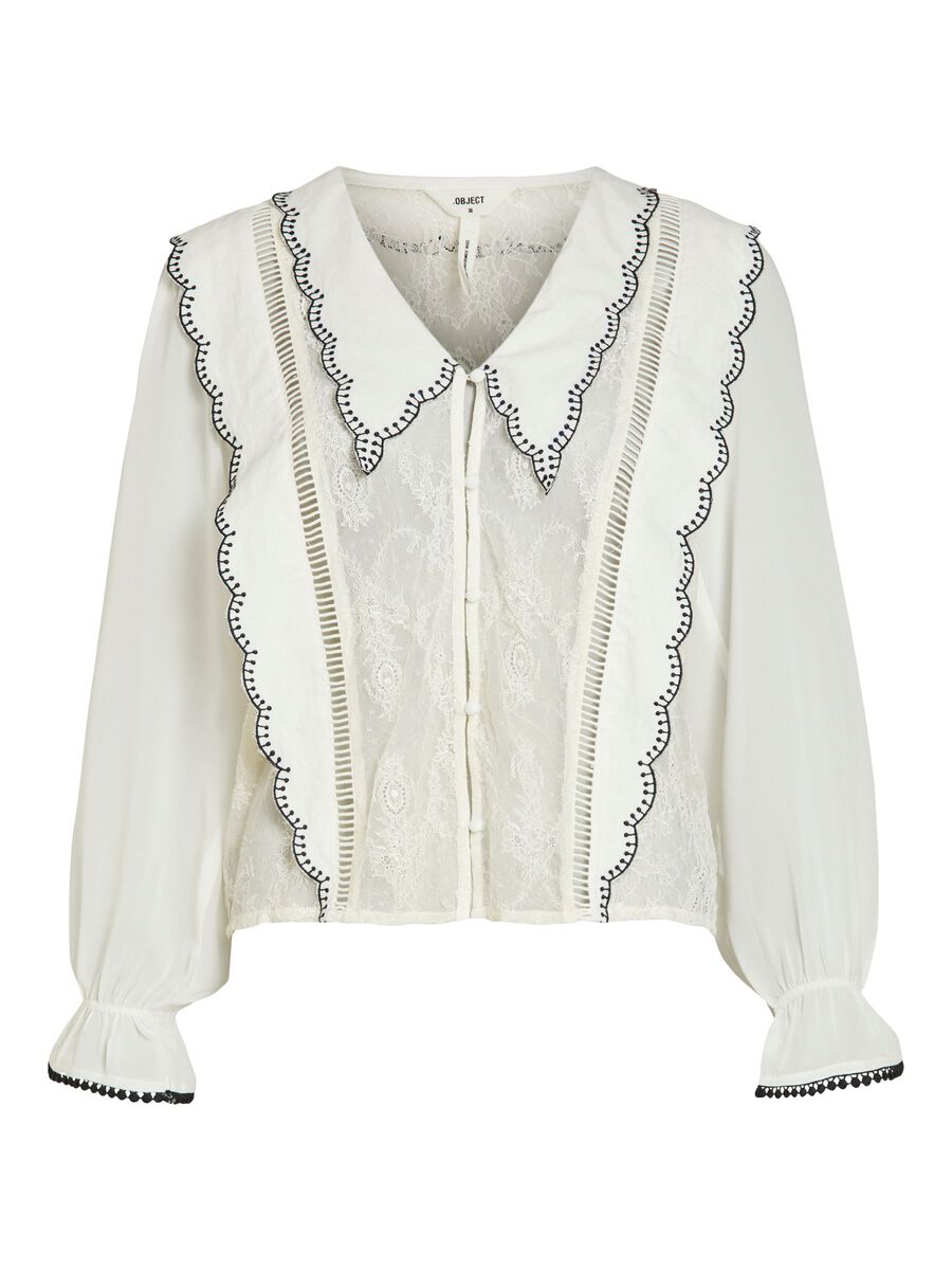 EMBROIDERED BLOUSE, Cloud Dancer, highres