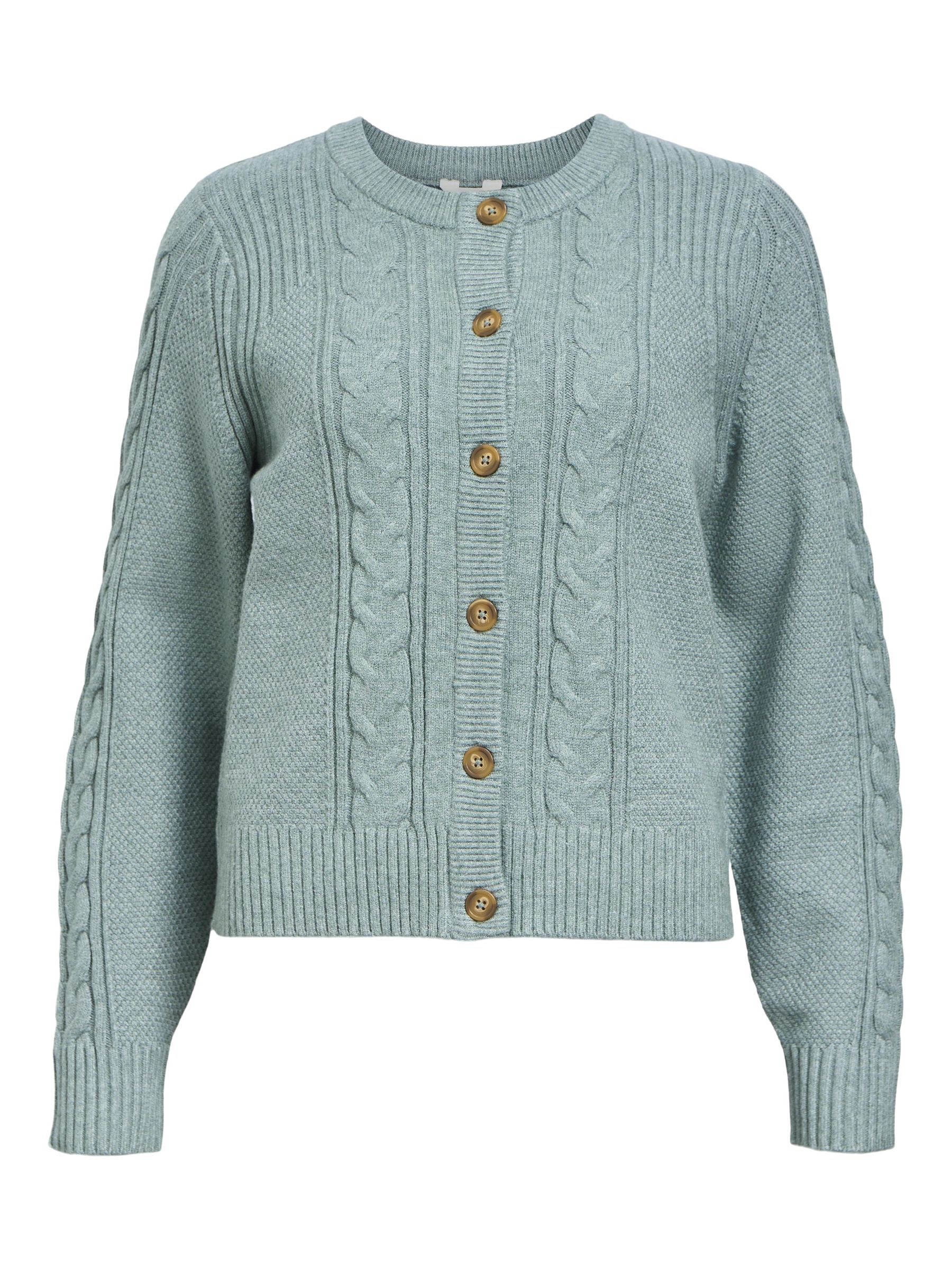 CABLE KNIT CARDIGAN Green .OBJECT CI UK