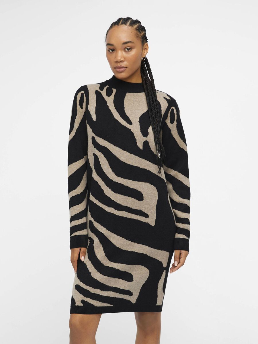 OBJECT OBJRAY KNITTED DRESS, Black, highres - 23040957_Black_1074904_003.jpg