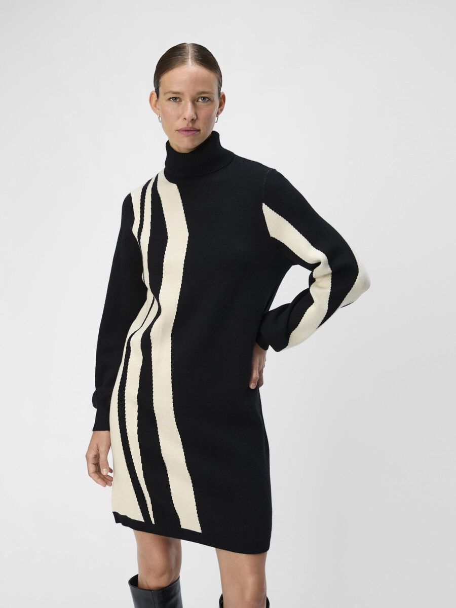 OBJECT OBJRAY GEBREIDE JURK, Black, highres - 23041252_Black_1145087_003.jpg